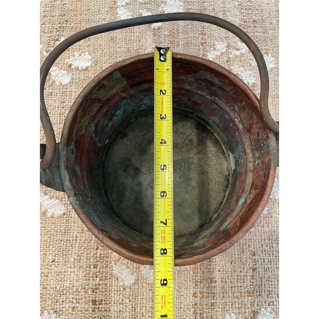 Copper Antique Handcrafted Copper Bucket Pal Riveted Dovetail Features For Sale - Image 8 of 10