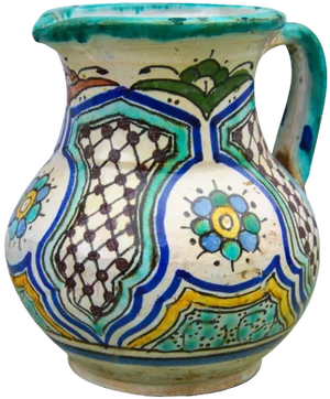 Early 20th Century Polychrome Andalusian Ceramic Pitcher
