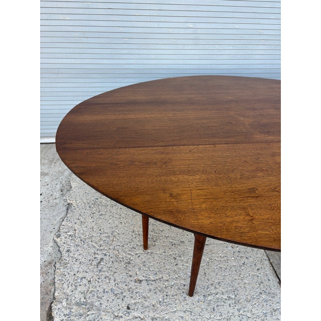 Brown 1960s Heritage-Henredon Walnut Drop Leaf Table For Sale - Image 8 of 12