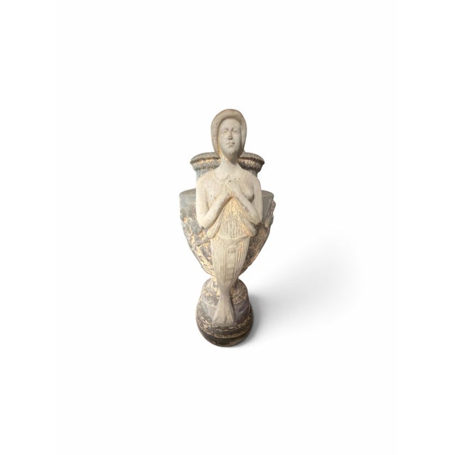 Neoclassical Vintage Neoclassical Relief Urns With Figural Maiden Handles - Pair For Sale - Image 3 of 8