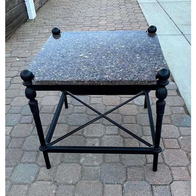 Mediterranean Michael Taylor Montecito Outdoor Square #2075 Side Table For Sale - Image 3 of 4