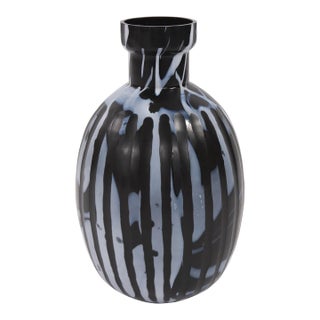 Sanders Black Glass Vase For Sale