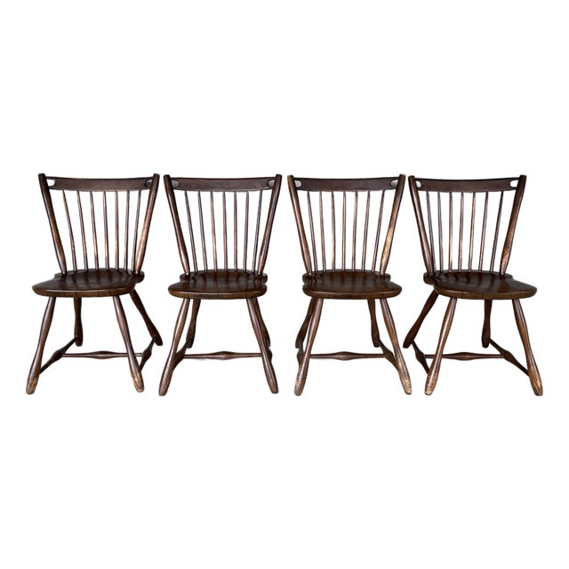 Sprague & Carleton Antique Birdcage Style Maple Side Chairs - Set of 4 For Sale