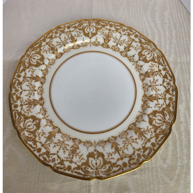Antique Gilded Age Wm. Guerin Limoges Gold Encrusted Dinner Plates - Set of 11 For Sale - Image 13 of 18