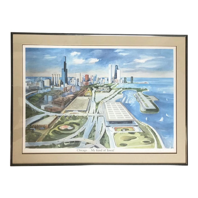 Chicago Harbour Original Watercolor Landscape - Signed and Framedby Kay Smith For Sale