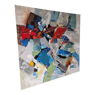 Abstract Expressionist Oil on Canvas Wall Art, Large For Sale
