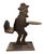 Black Forest/Alpine folk-art carving. It features a bearded man holding a flat circular tray out in one hand, with a...