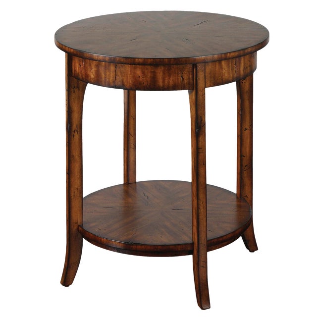 Traditional Style Round Lamp Table For Sale
