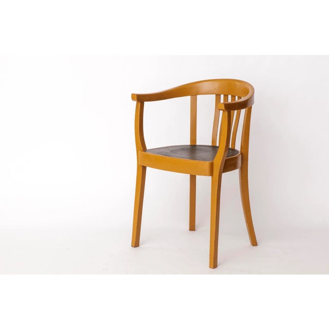 Beige Vintage German Armchair in Mustard Yellow and Green, 1950s For Sale - Image 8 of 10