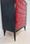 Metal Italian Art Deco Cherry Red Parchment and Black Lacquered Chest of Drawer, 1950s For Sale - Image 7 of 10