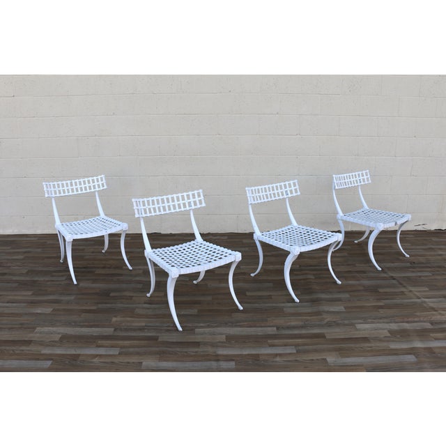 Metal Mid Century Thinline Aluminum Klismos Outdoor Dining Set, Table & 4 Chairs, California 1960s For Sale - Image 7 of 18