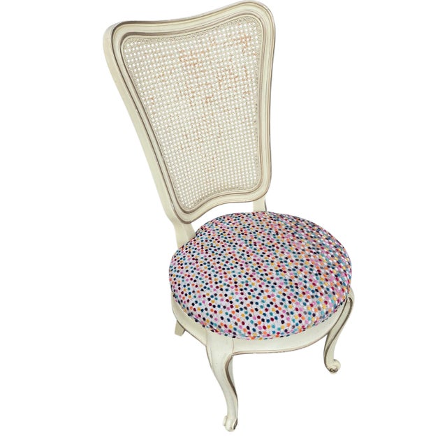 1950s 1950s French Style Cream Vanity Chair For Sale - Image 5 of 11