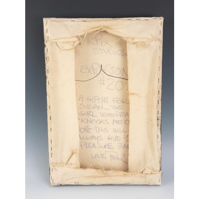 1970s 1970s Paul Olsen “Explosion #20” San Francisco Counterculture Process Painting 19.5” For Sale - Image 5 of 10