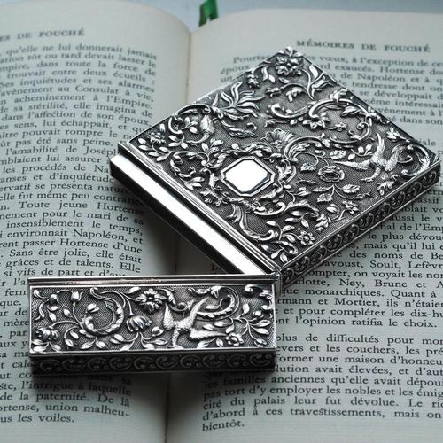 Antique Georgian Silver Card Case with Decorations by Joseph Willmore, 1836 For Sale - Image 10 of 18