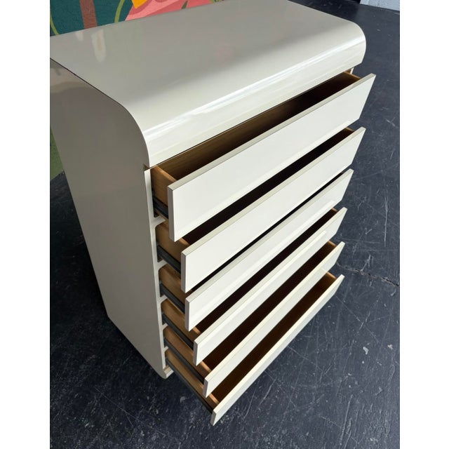 Postmod Cream & Gold Tallboy For Sale - Image 10 of 11