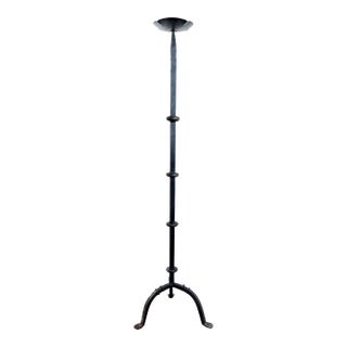 Antique, Gothic Revival, Wrought Iron Floor Candlestand / Torchere For Sale