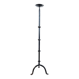Antique, Gothic Revival, Wrought Iron Floor Candlestand / Torchere