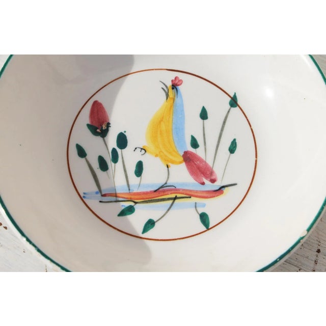 White Late 19th Century Antique French Provincial Faience Plate Depicting a Bird, Marked For Sale - Image 8 of 13