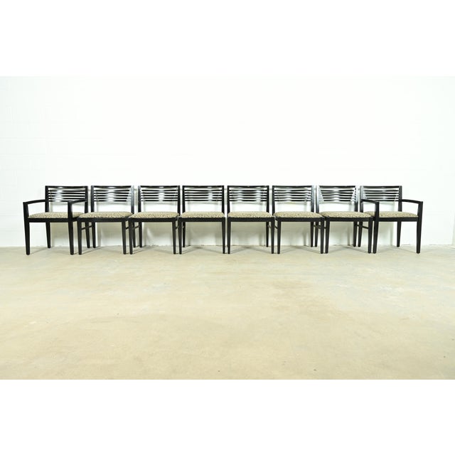 Knoll Postmodern Black Lacquered Ricchio Armchairs, Pair For Sale - Image 14 of 15