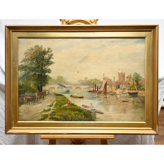 Harold Gregson, Henley on Thames Riverscape, 1870, Oil Painting, Framed For Sale - Image 12 of 16