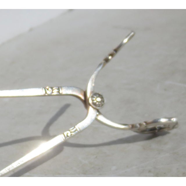 1950s Sterling Silver Sugar Tongs Danish by Cohr Vintage 50s For Sale - Image 5 of 6