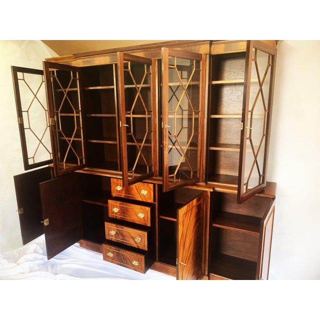 English mahogany library- buffet with drawers 1970s the whole thing has been renovated, cleaned from the bottom, back and...