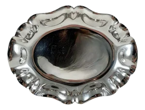 S. Kirk & Son Sterling Silver Ruffled Rim Serving or Vanity Tray, 1940s
