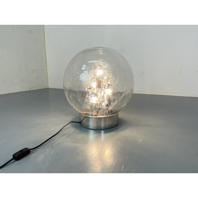 Silver Vintage Space Age Sputnik Globe Table Lamp from Doria Leuchten, 1970s For Sale - Image 8 of 17