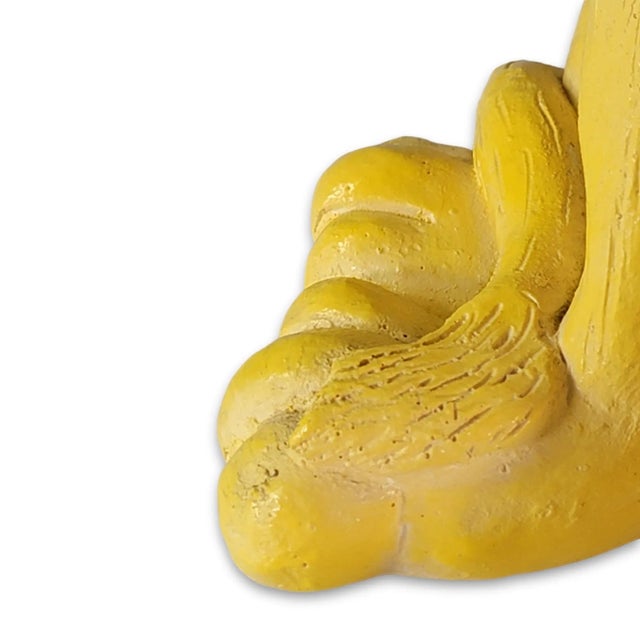 Vintage Large Yellow Male Lion Chalkware Figurine 1970's Cute! For Sale - Image 11 of 13