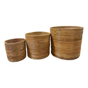 Decorative Nestin Basket in Pencil Bamboo Italy, 1960s