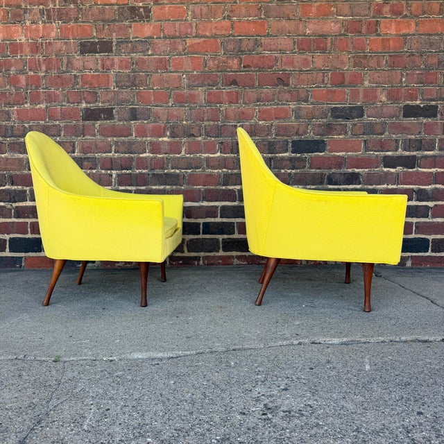 Paul McCobb Pair of Paul McCobb Symmetric Group Mid-Century Yellow Round Back Chairs For Sale - Image 4 of 12