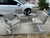 2003 Set of 4 Mies Van Der Rohe for Knoll Flat Bar Brno Arm Chairs Grid Fabric Pattern For Sale In Sacramento - Image 6 of 15