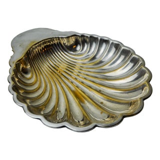 Shell Vide Poche in Brass & Silver-Plating, Spain, 1970s For Sale