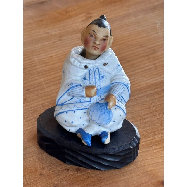 Late 20th Century Pair of Chinese Nodders on Carved Stands For Sale - Image 4 of 6