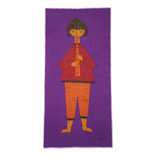 Mid-Century Modern German Pop Art Screen Printed Wall Hanging by Traute Sänger, 1970s For Sale