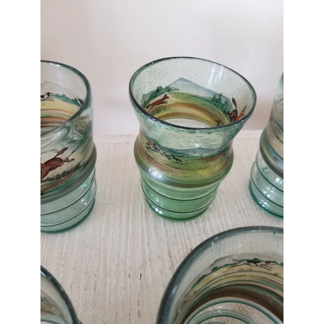 English Set of Ten Vintage Hunt Themed Glasses For Sale - Image 3 of 9