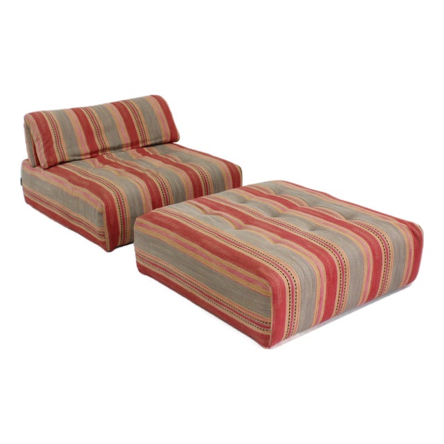 Set of Vintage Voyage Immobile Lounge Chair and Ottoman from Roche Bobois, 2000s For Sale