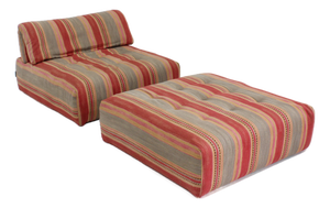 Set of Vintage Voyage Immobile Lounge Chair and Ottoman from Roche Bobois, 2000s