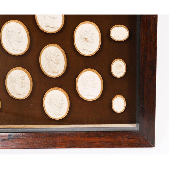 Antique 19th Century Grand Tour Roman Emperor Framed Intaglios from Giovanni Liberotti For Sale - Image 6 of 9
