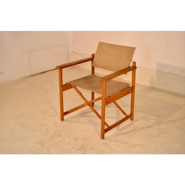 Mid-Century Modern Mid-Century Folding Canvas Director's Chair For Sale - Image 3 of 10