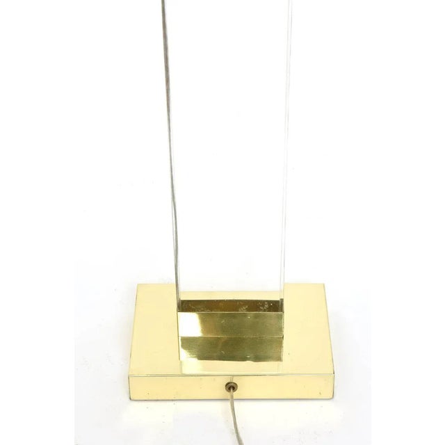 Metal Vintage Lucite and Brass Ram's Head Column Floor Lamp For Sale - Image 7 of 10