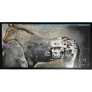 Jack Balas, Large Jack Balas Contemporary Modernist Horse Enamel & Oil Painting Western Art, 1997-1999 For Sale