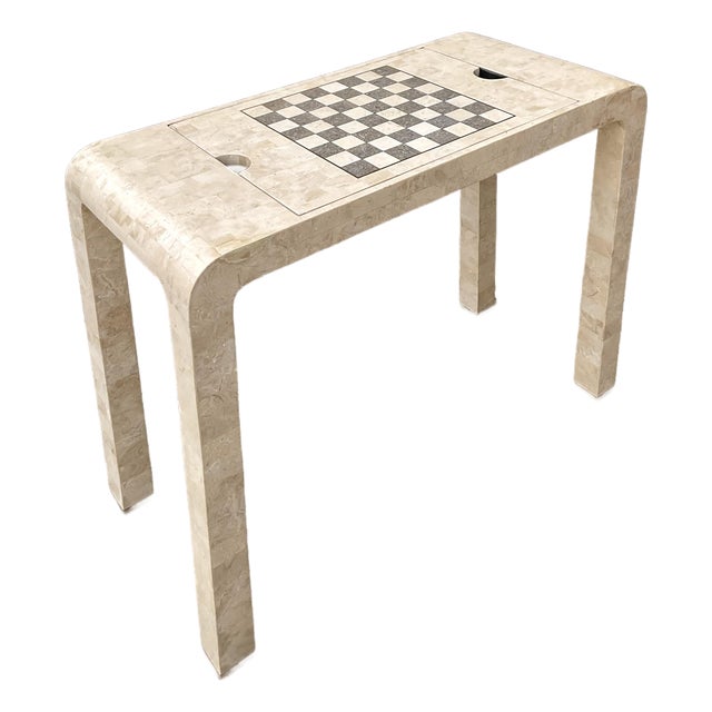 Vintage Architectural Tessellated Stone Chess and Backgammon Table For Sale