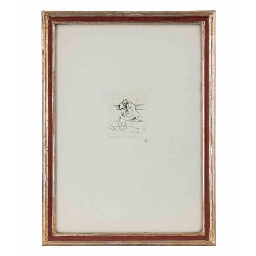 Etching and drypoint realized by Walter Piacesi in 1972. Edition of I/X. Hand signed and numbered. Includes a wooden frame...