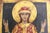 Gold Mid 20th Century Beautiful Christian Icon of Saint Barbara, Hand Painted Wood, 13.25"x6.5" For Sale - Image 8 of 8
