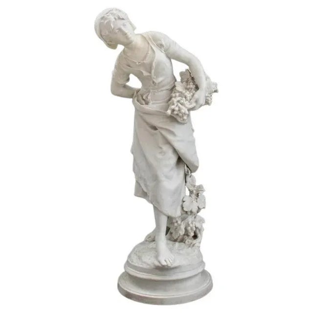 Paris Porcelain Sculpture Portrait of a Woman " Grappilleuse" Signed For Sale - Image 10 of 10