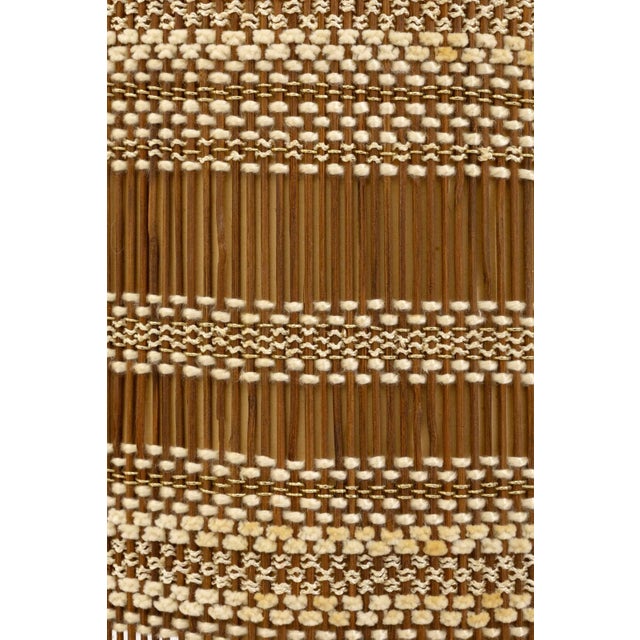 Metal Mid 20th Century Threaded Glass Sphere Table Lamp With Handwoven Maria Kipp Shade For Sale - Image 7 of 7