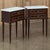 Pair Louis XVI Style Mahogany End Tables ~ Nightstands with Carrara Marble will make perfect symmetrical companions to any...