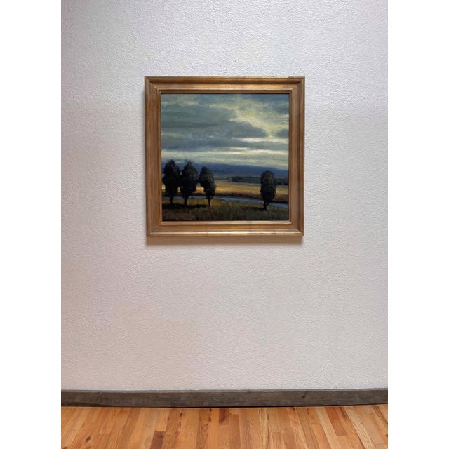 Shadows Across the Land by Seth Winegar | Oil Painting of a landscape with trees and clouds For Sale - Image 4 of 4