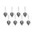 Monochrome Stripe 8-Piece Glass Onion Ornament Set, 3.25" x 4.25" For Sale